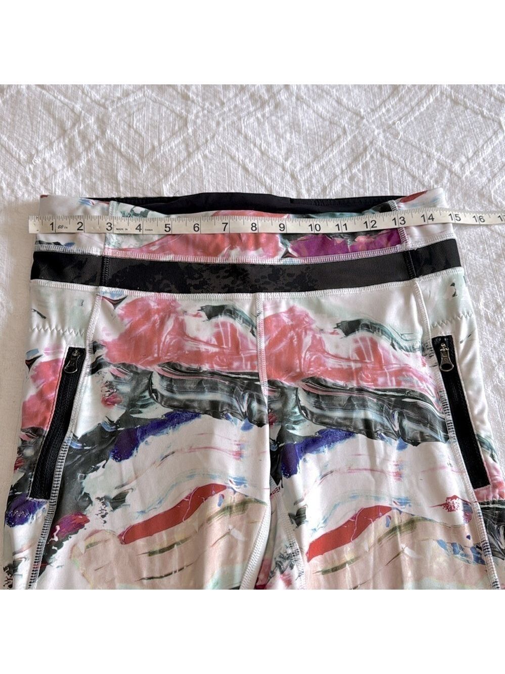 Lululemon Inspire Tight II Full On Luxtreme Pigment Wave Multi Black Size 8 - Picture 8 of 10